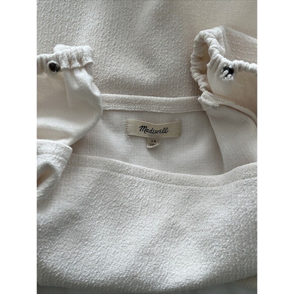 Madewell Ivory Square Neck Blouse Size 1x - Picture 8 of 9